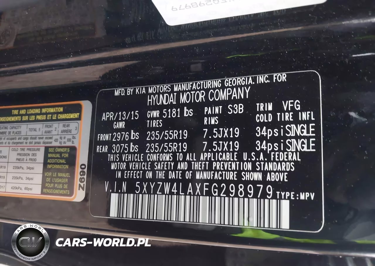 2015 Hyundai Santa Fe Sport 2.0L Turbo VIN:5XYZW4LAXFG298979 - 9
