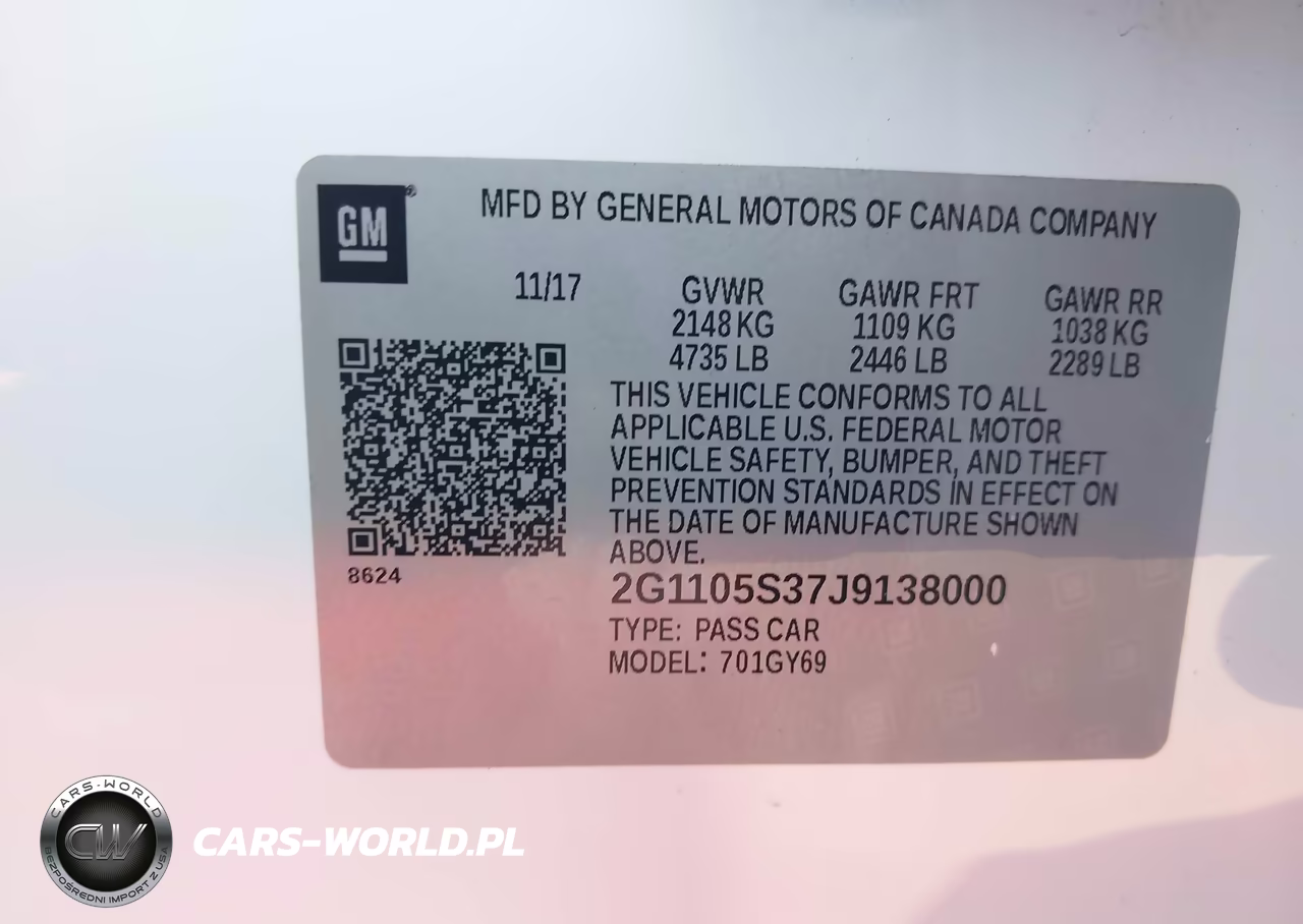 2018 Chevrolet Impala 1Lt VIN:2G1105S37J9138000 - 9