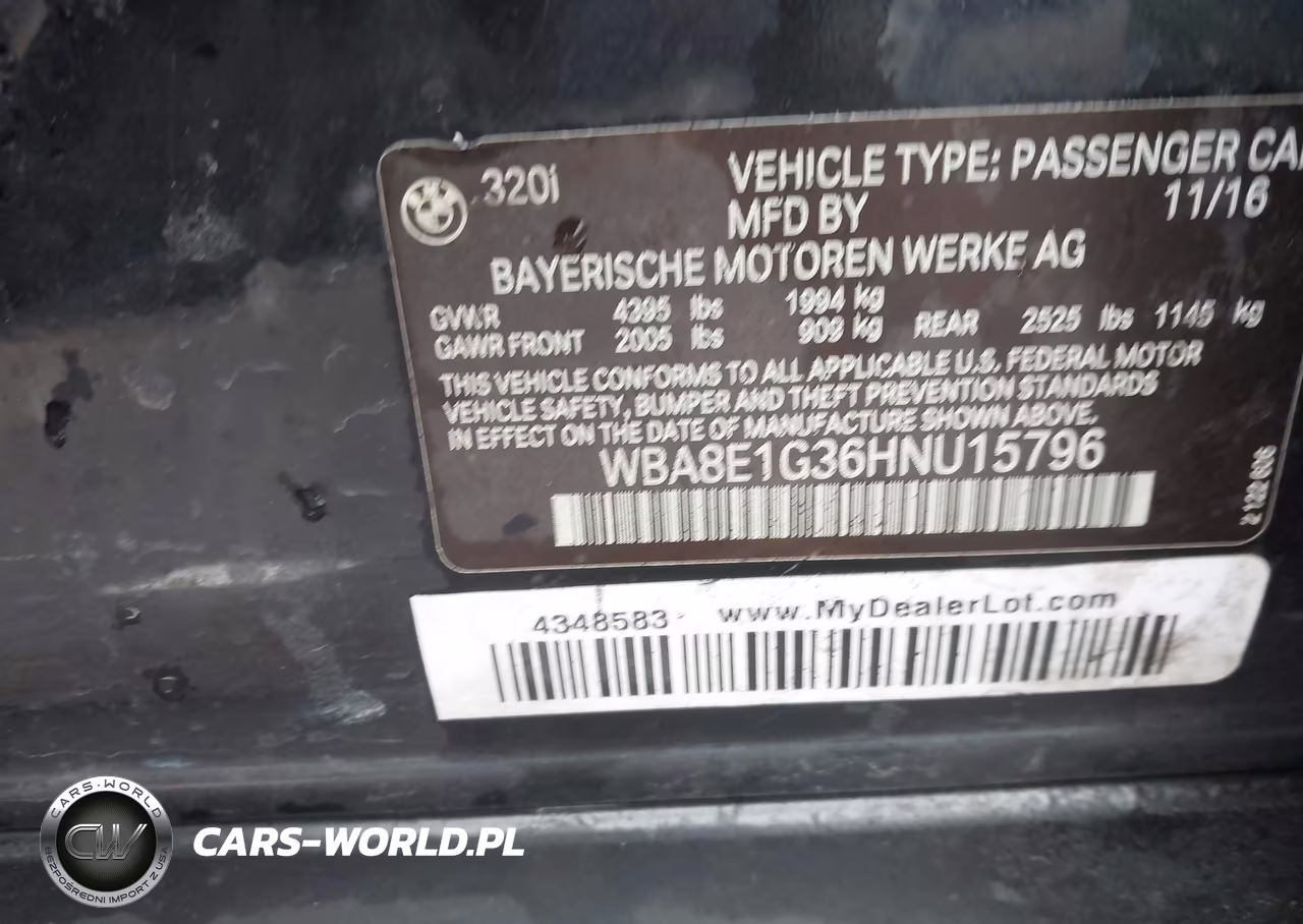 2017 BMW 320I VIN:WBA8E1G36HNU15796 - 9