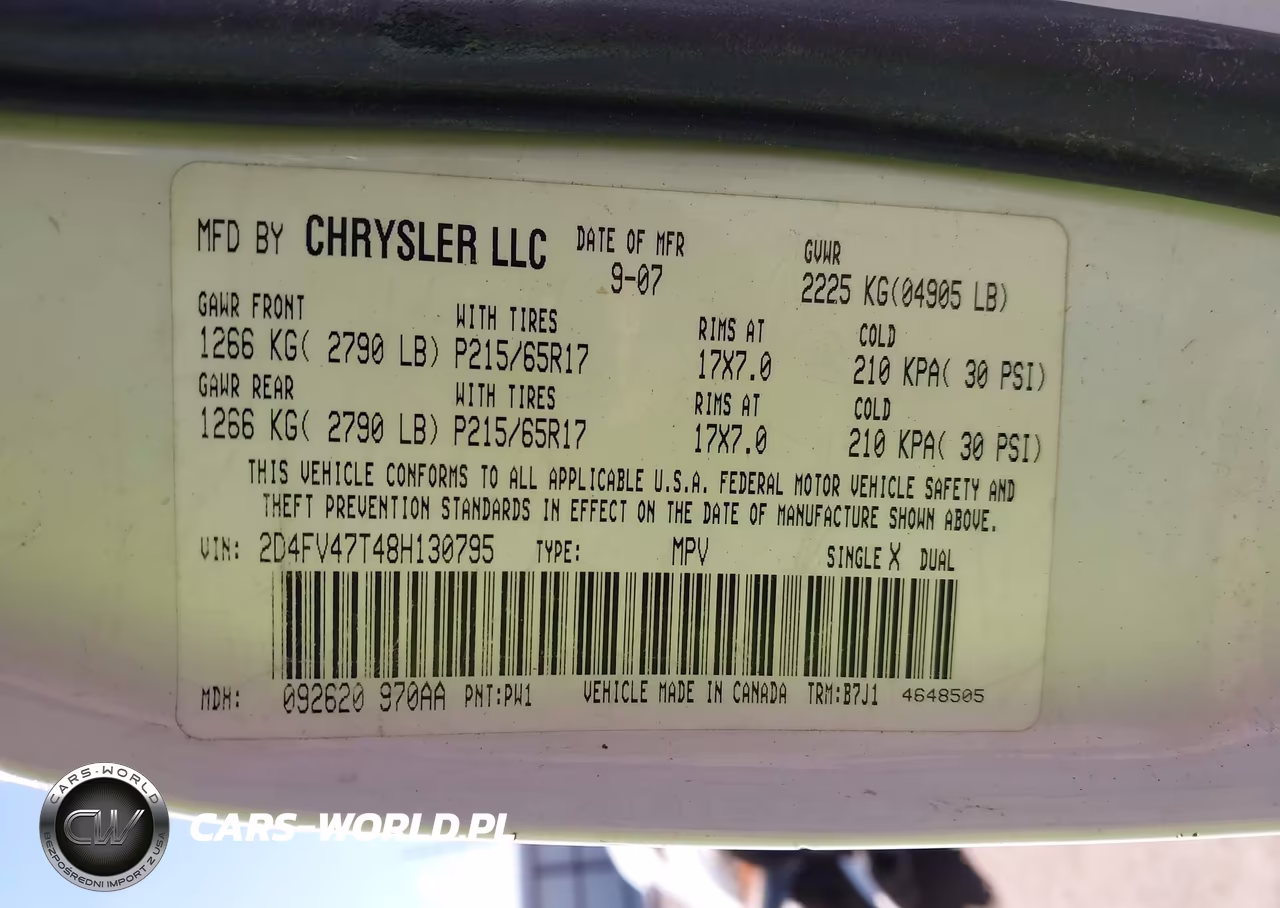2008 Dodge Magnum VIN:2D4FV47T48H130795 - 9