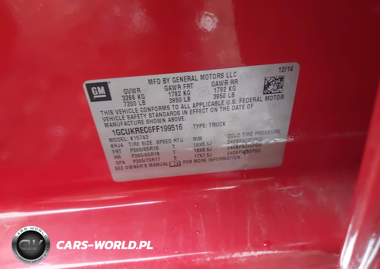 2015 Chevrolet Silverado 1500 2Lt VIN:1GCUKREC6FF199516 - 9