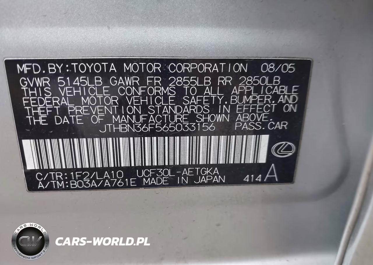 2006 Lexus Ls 430 VIN:JTHBN36F565033156 - 9