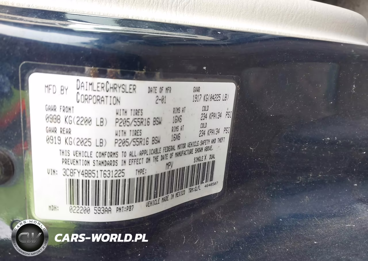 2001 Chrysler Pt Cruiser VIN:3C8FY4BB51T631225 - 9