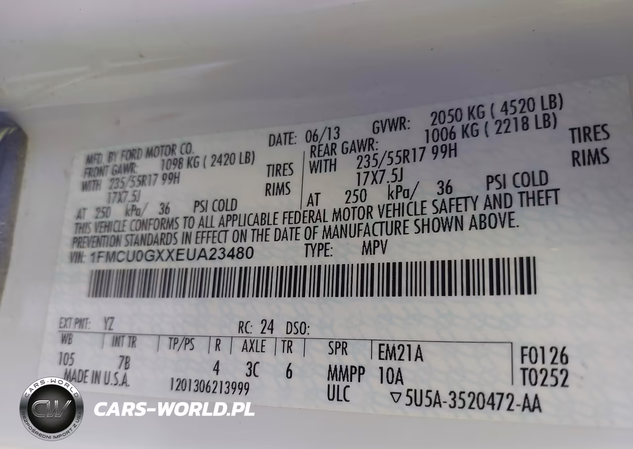 2014 Ford Escape Se VIN:1FMCU0GXXEUA23480 - 9