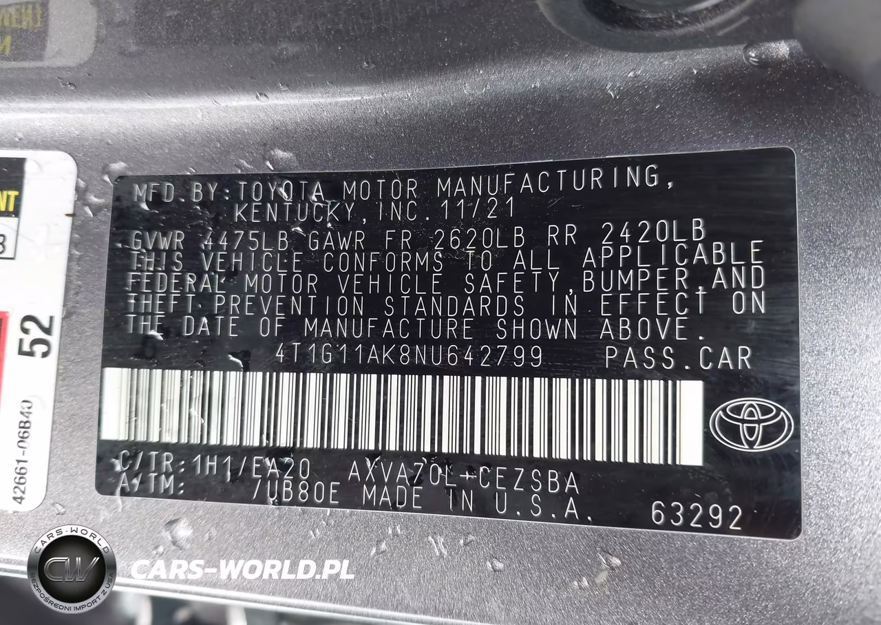 2022 Toyota Camry Se VIN:4T1G11AK8NU642799 - 9