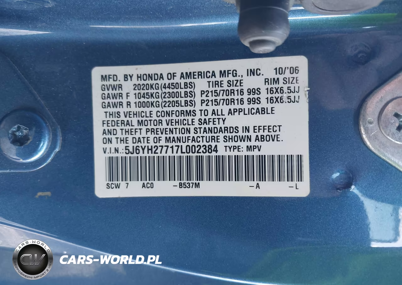 2007 Honda Element Ex VIN:5J6YH27717L002384 - 9