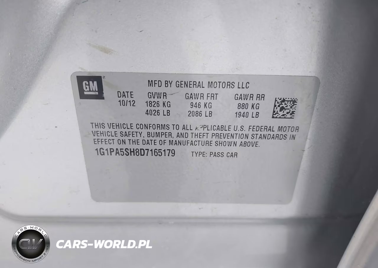 2013 Chevrolet Cruze Ls Auto VIN:1G1PA5SH8D7165179 - 9