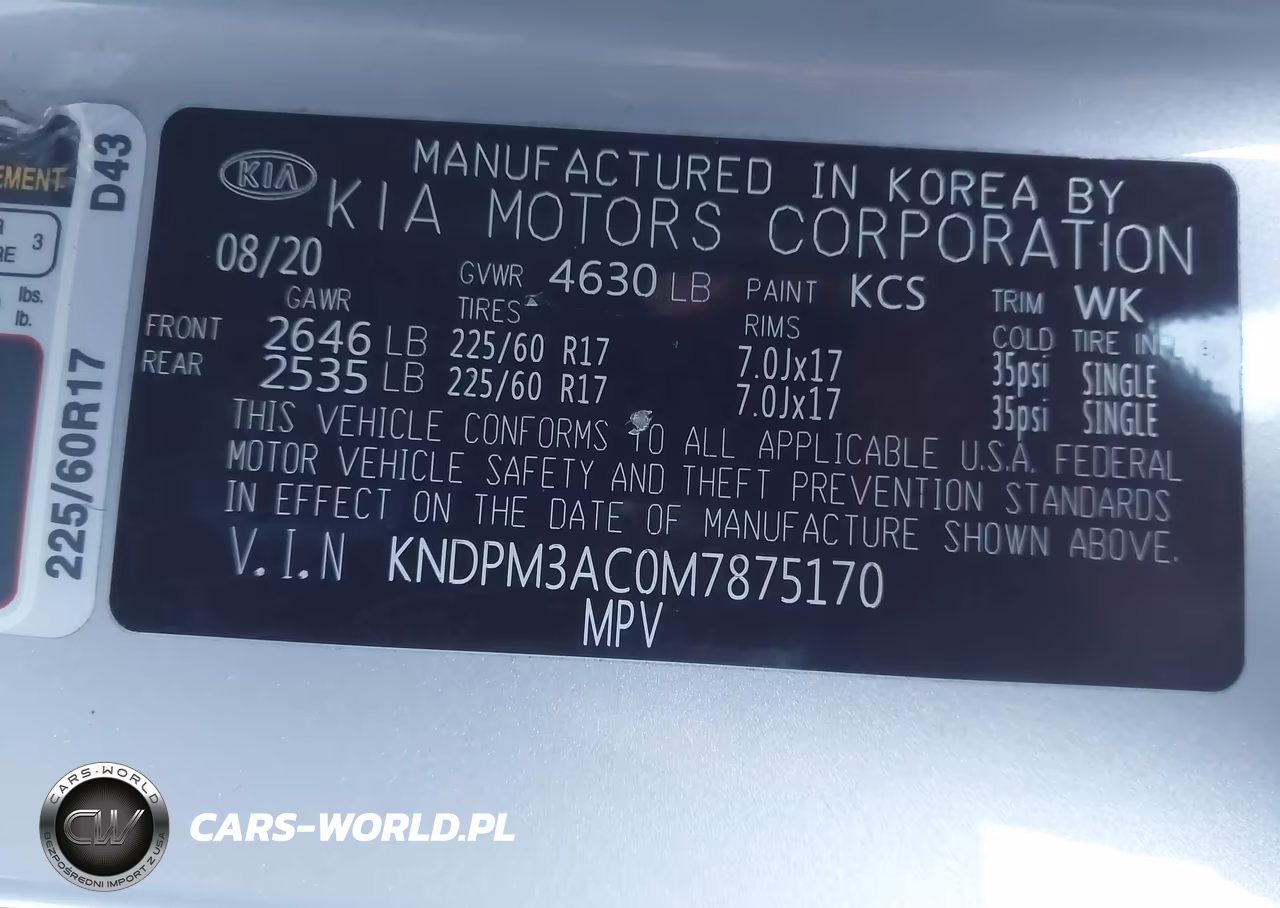 2021 Kia Sportage Lx VIN:KNDPM3AC0M7875170 - 9