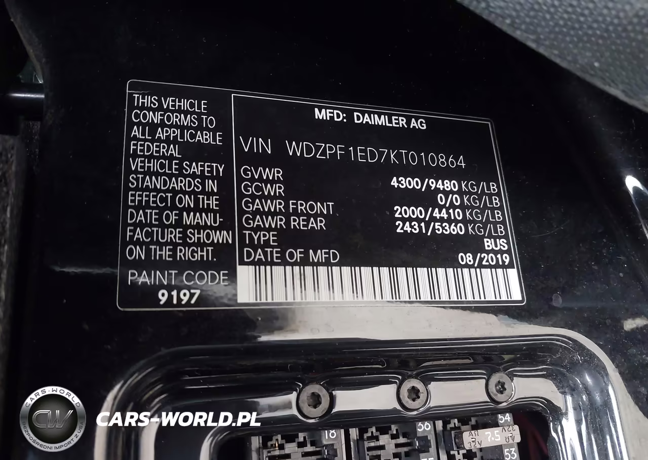 2019 Mercedes-Benz Sprinter 2500 High Roof I4 VIN:WDZPF1ED7KT010864 - 9