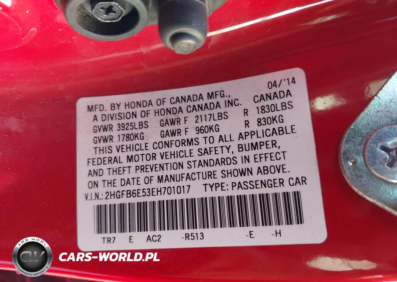 2014 Honda Civic Si VIN:2HGFB6E53EH701017 - 9