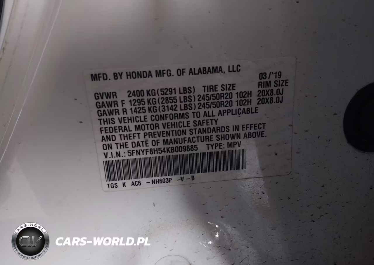 2019 Honda Passport Ex-L VIN:5FNYF8H54KB009885 - 9