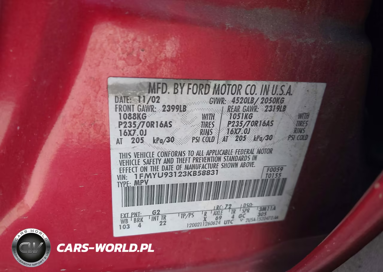 2003 Ford Escape Xlt VIN:1FMYU93123KB58831 - 9