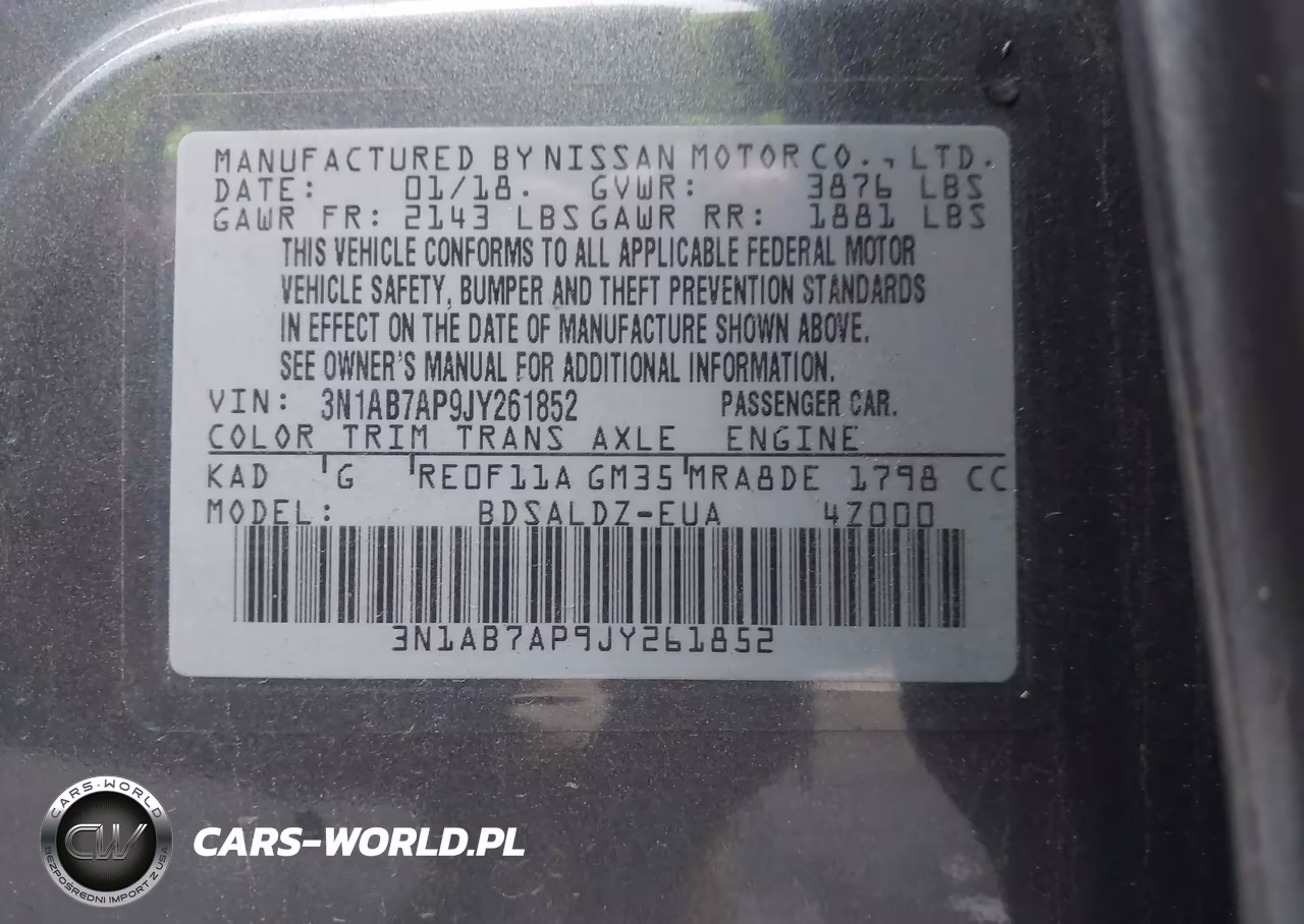 2018 Nissan Sentra Sv VIN:3N1AB7AP9JY261852 - 9