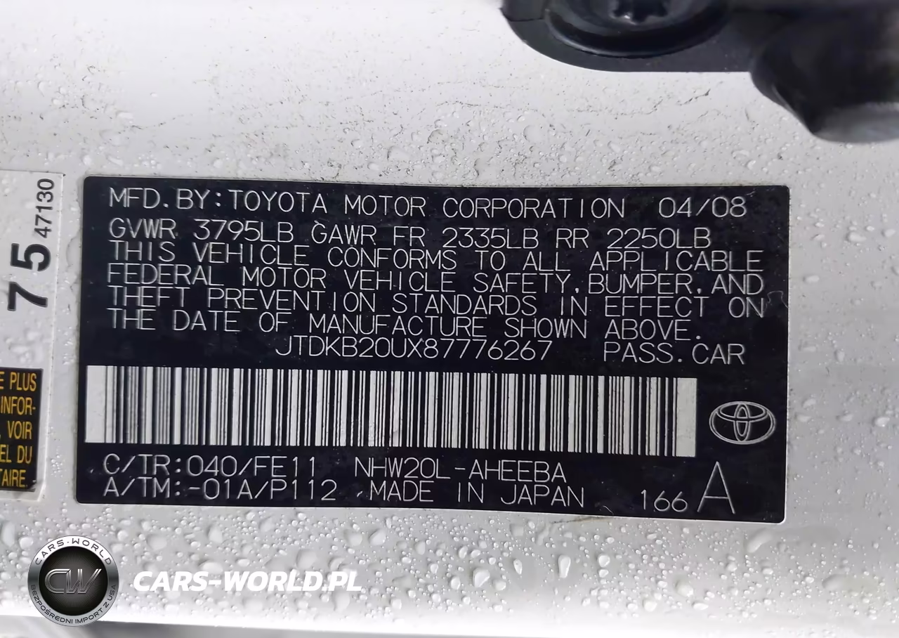 2008 Toyota Prius VIN:JTDKB20UX87776267 - 9