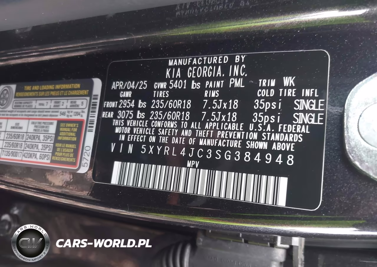 2025 Kia Sorento S VIN:5XYRL4JC3SG384948 - 9
