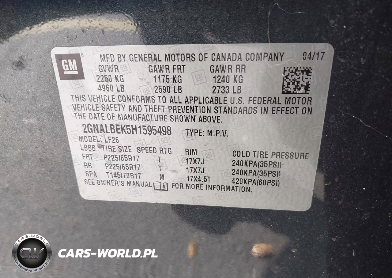 2017 Chevrolet Equinox Ls VIN:2GNALBEK5H1595498 - 9
