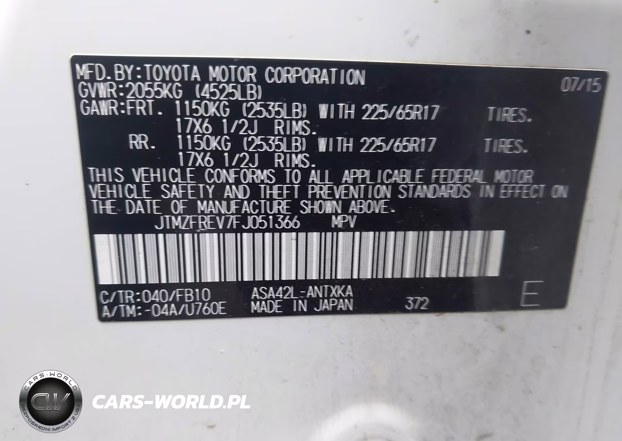 2015 Toyota Rav4 Le VIN:JTMZFREV7FJ051366 - 9