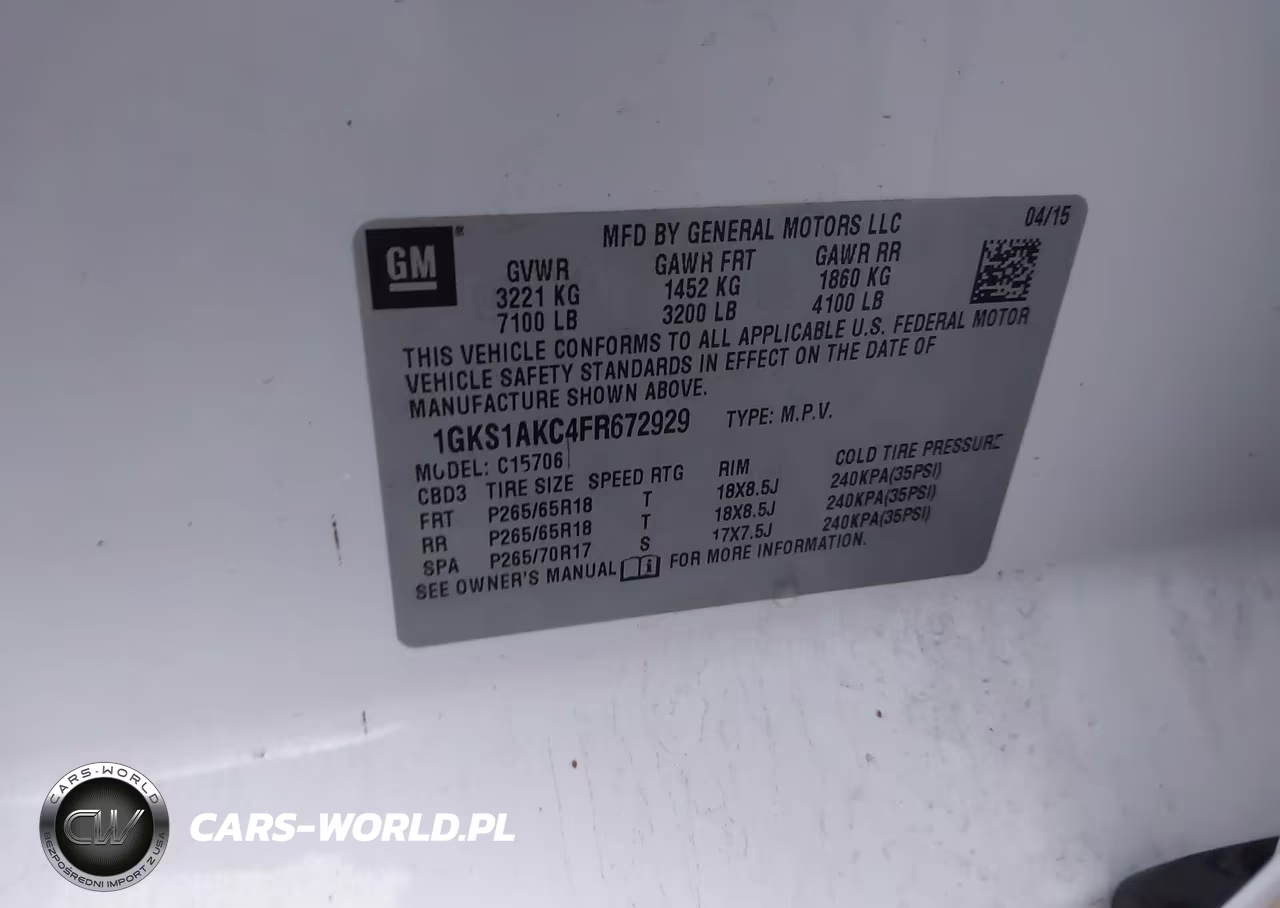 2015 GMC Yukon Sle VIN:1GKS1AKC4FR672929 - 9