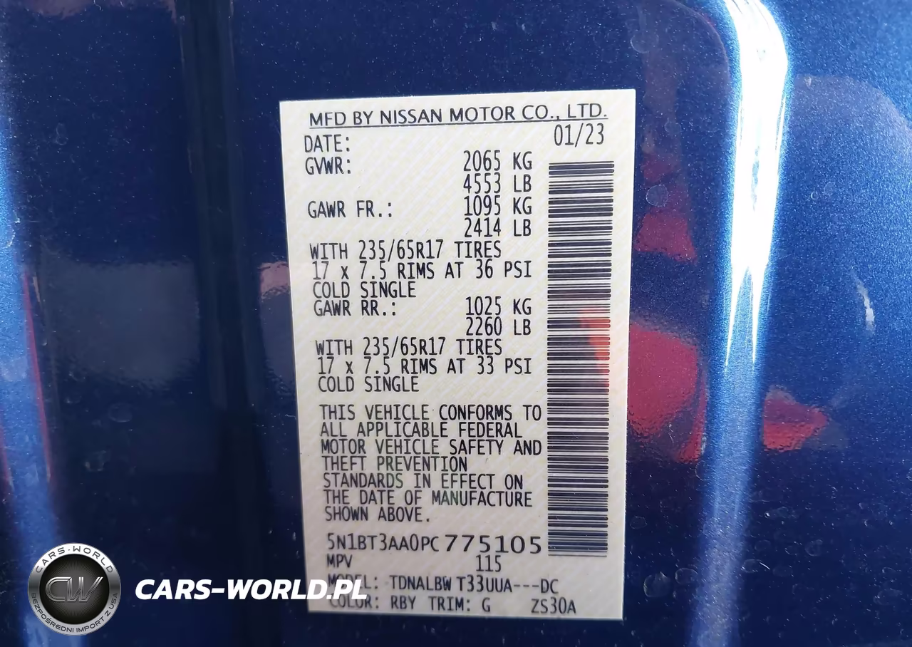 2023 Nissan Rogue S Fwd VIN:5N1BT3AA0PC775105 - 9