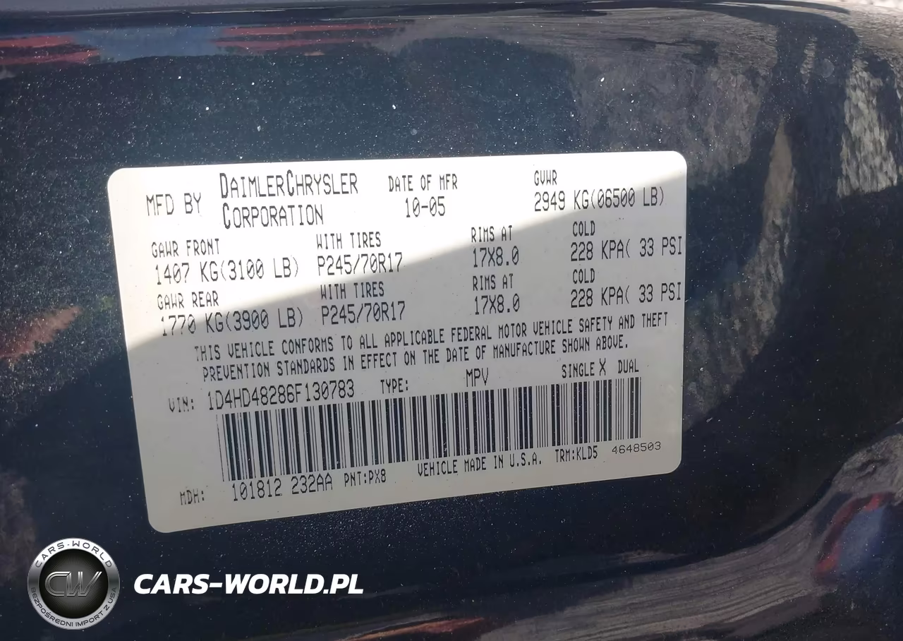 2006 Dodge Durango Slt VIN:1D4HD48286F130783 - 9