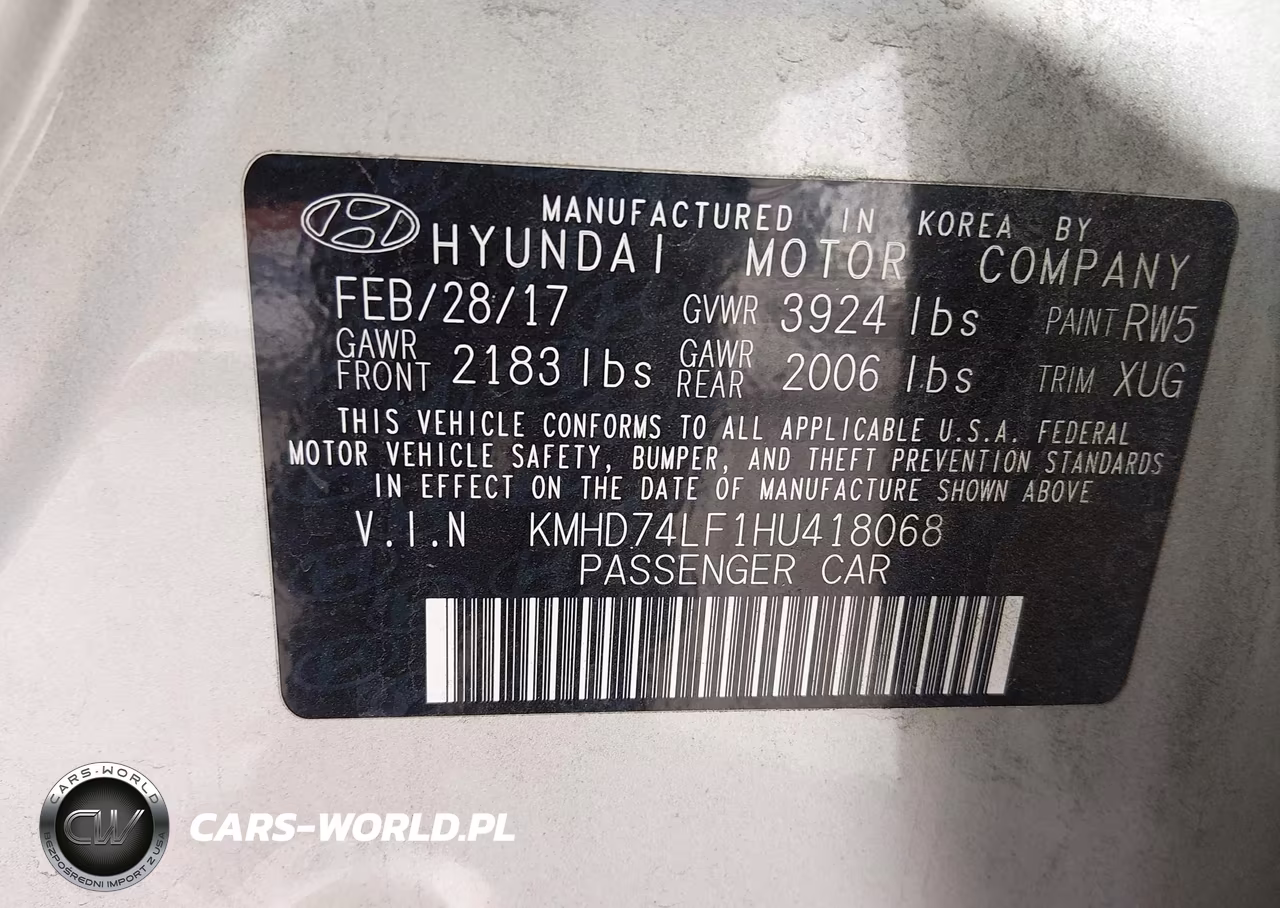 2017 Hyundai Elantra Se VIN:KMHD74LF1HU418068 - 9