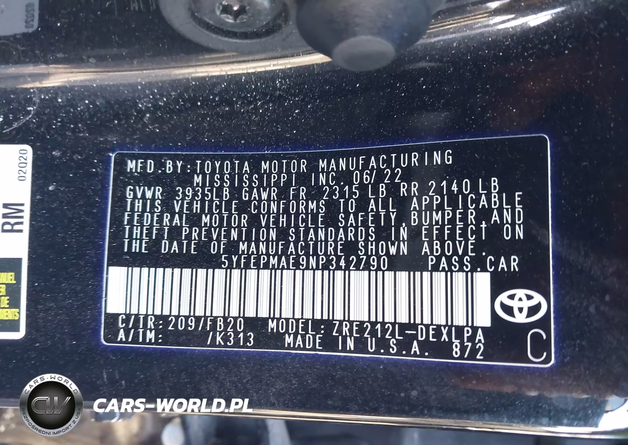 2022 Toyota Corolla Le VIN:5YFEPMAE9NP342790 - 9