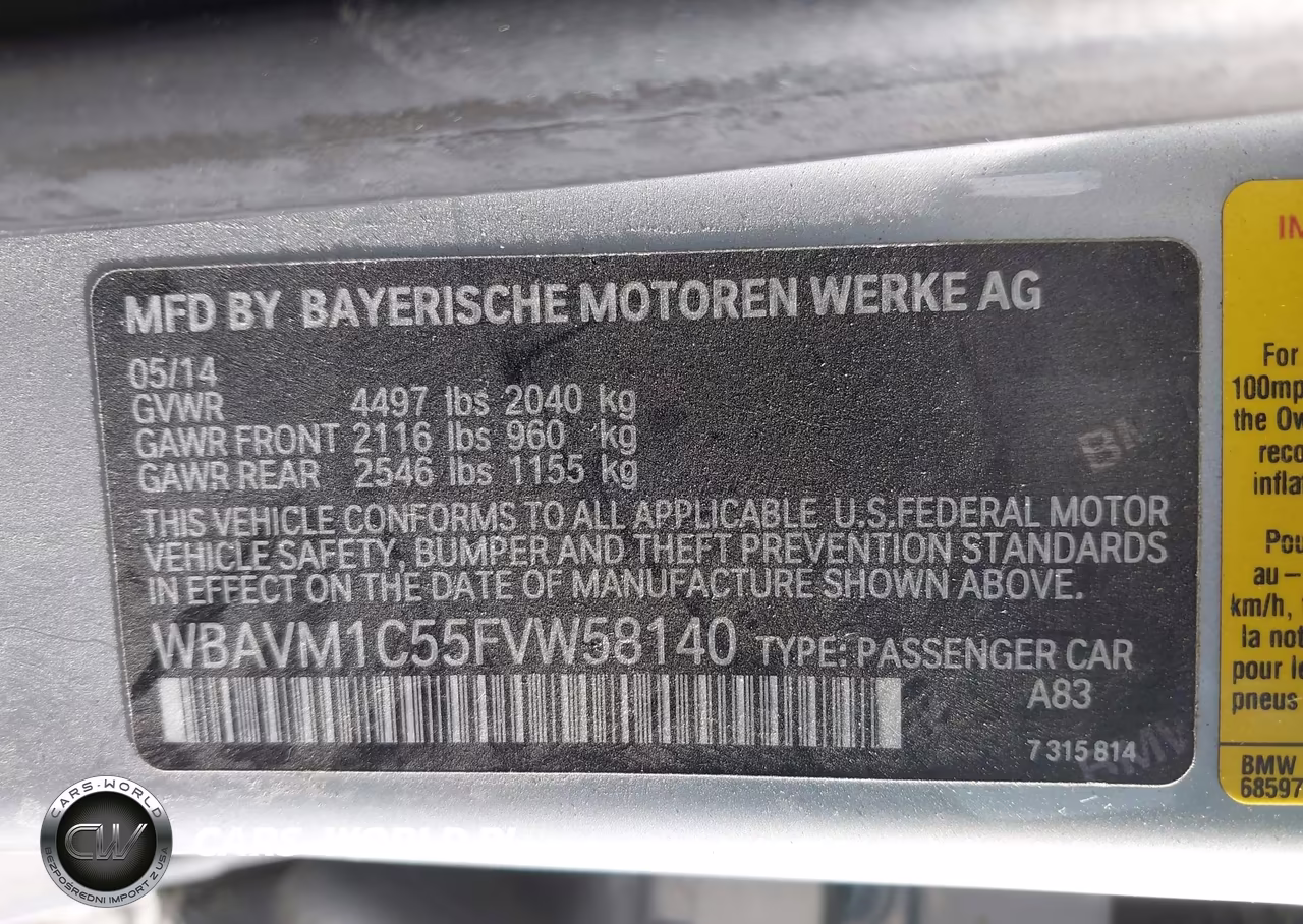 2015 BMW X1 Sdrive28I VIN:WBAVM1C55FVW58140 - 9