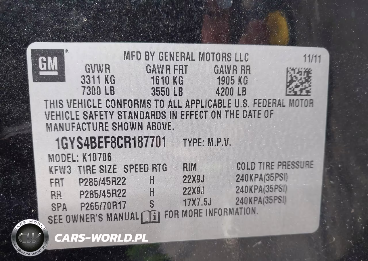 2012 Cadillac Escalade Luxury VIN:1GYS4BEF8CR187701 - 9