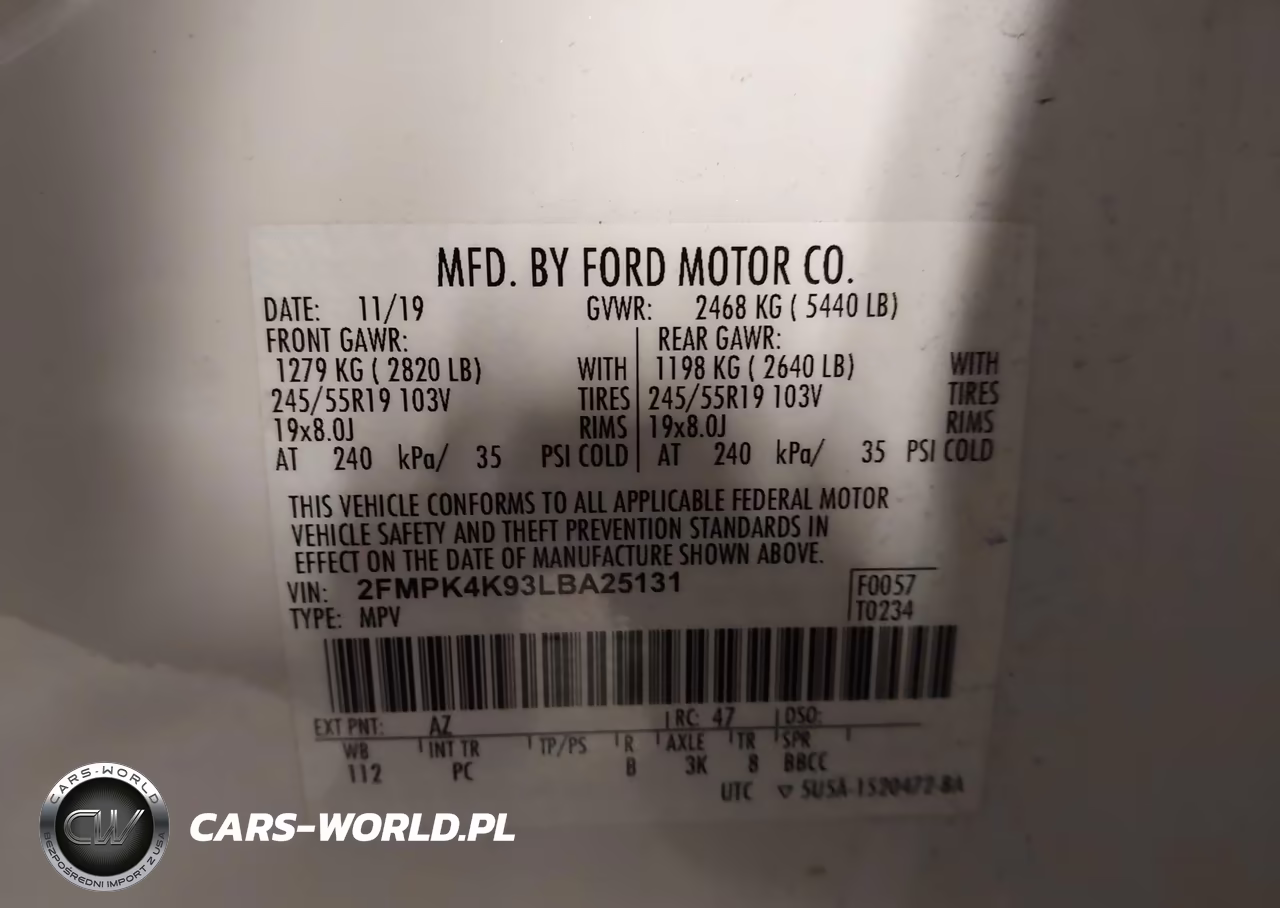 2020 Ford Edge Titanium VIN:2FMPK4K93LBA25131 - 9