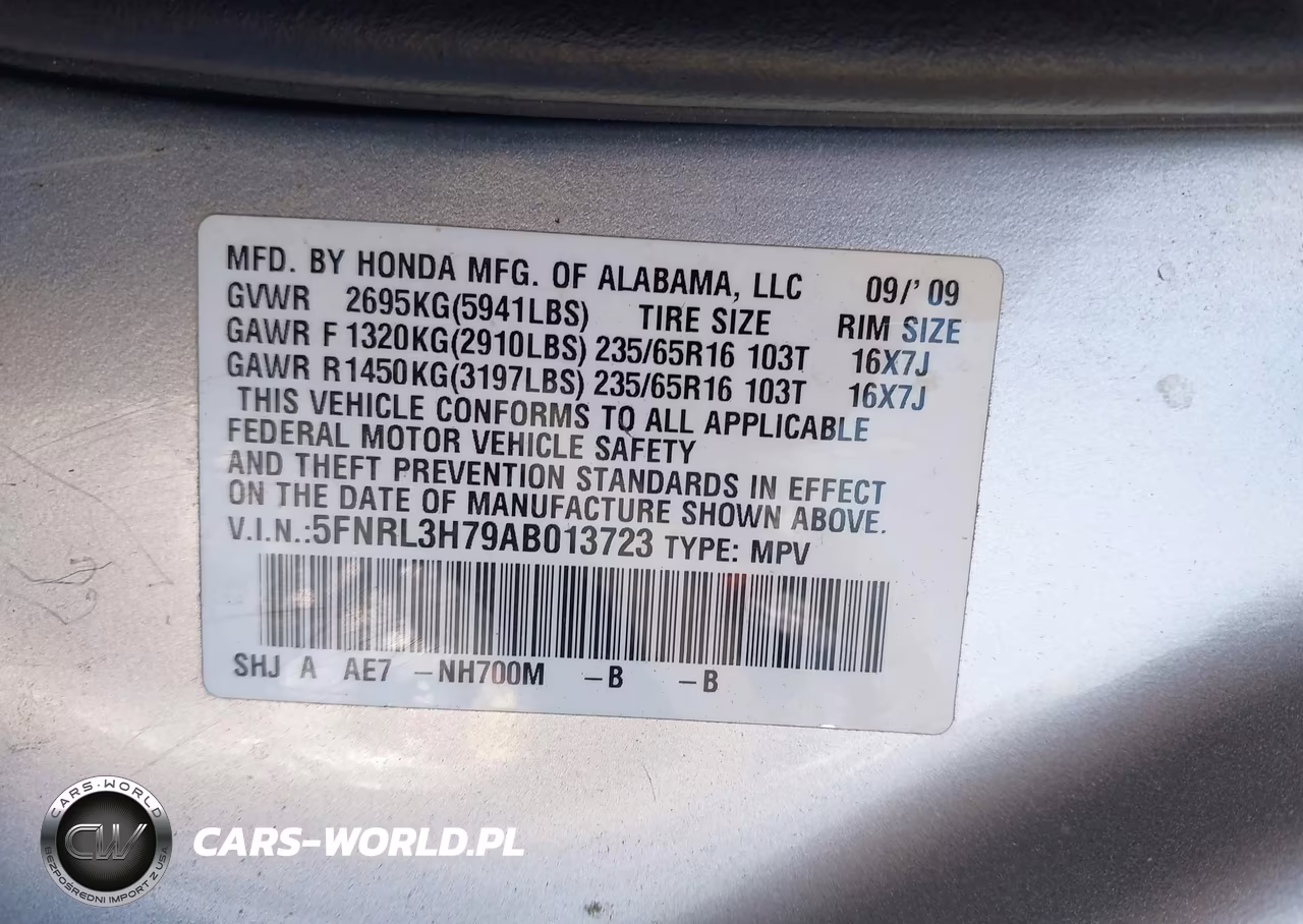 2010 Honda Odyssey Ex-L VIN:5FNRL3H79AB013723 - 9