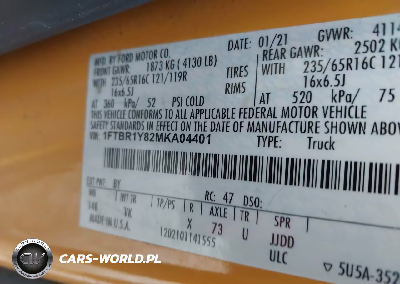 2021 Ford Transit-250 VIN:1FTBR1Y82MKA04401 - 9