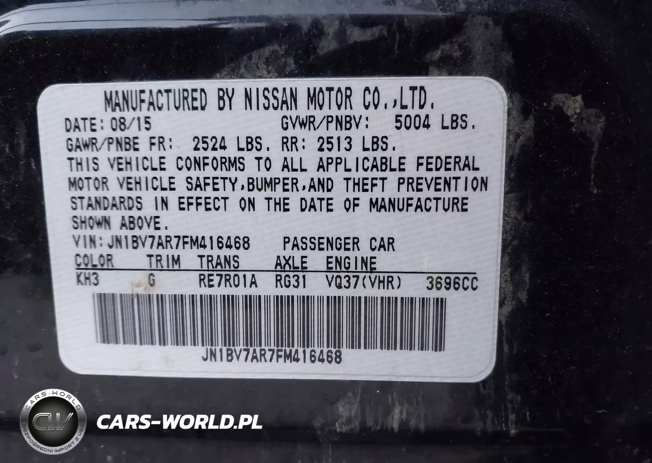 2015 Infiniti Q50 VIN:JN1BV7AR7FM416468 - 9