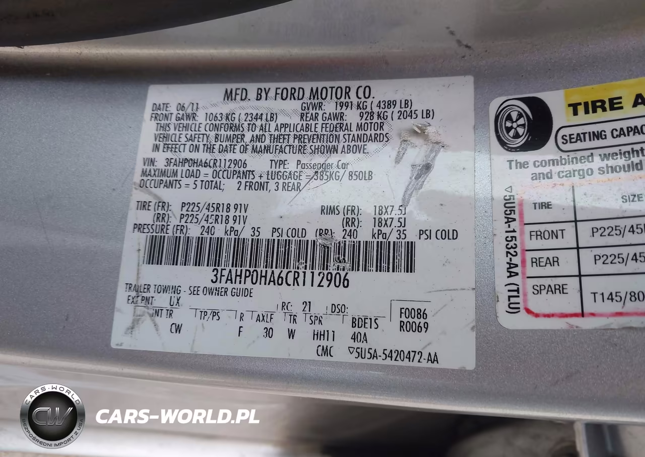 2012 Ford Fusion Se VIN:3FAHP0HA6CR112906 - 9
