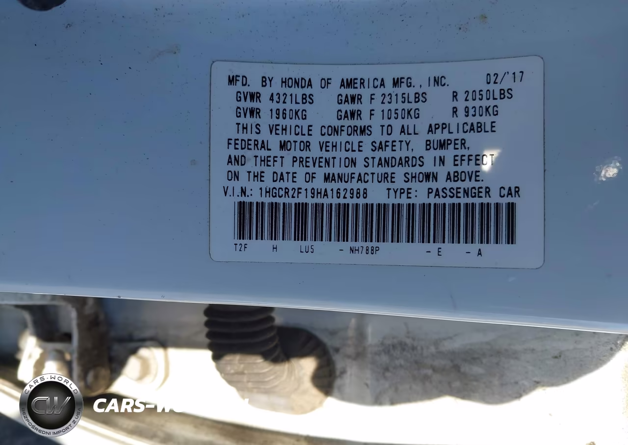 2017 Honda Accord Sport Se VIN:1HGCR2F19HA162988 - 9