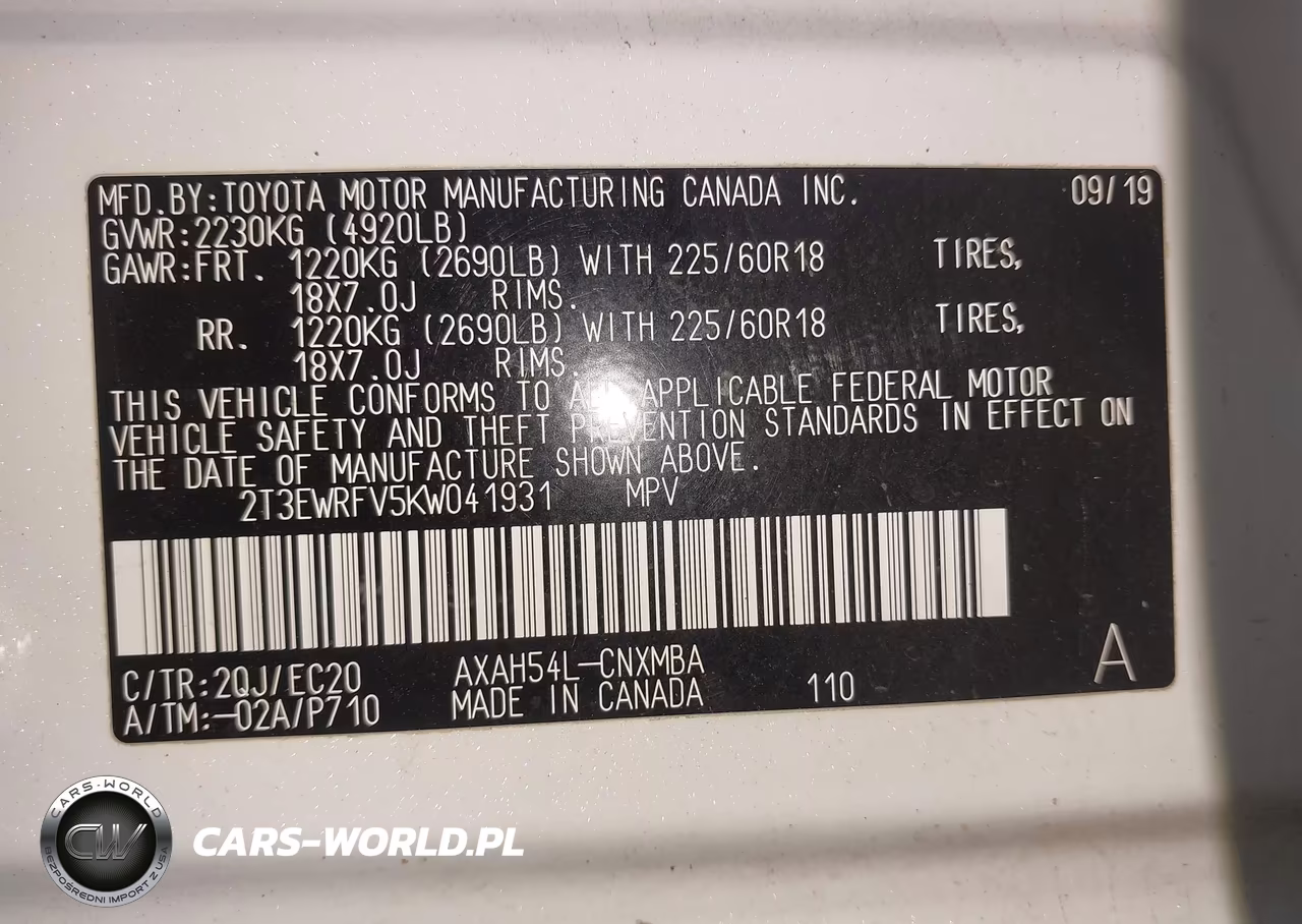 2019 Toyota Rav4 Hybrid Xse VIN:2T3EWRFV5KW041931 - 9