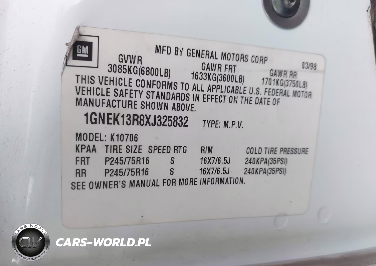 1999 Chevrolet Tahoe Ls VIN:1GNEK13R8XJ325832 - 9