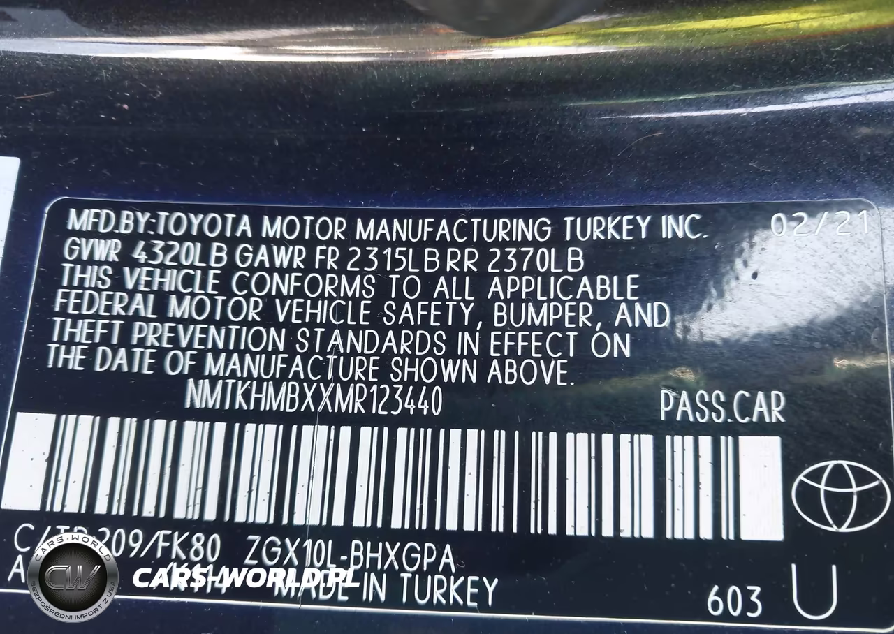 2021 Toyota C-Hr Xle VIN:NMTKHMBXXMR123440 - 9