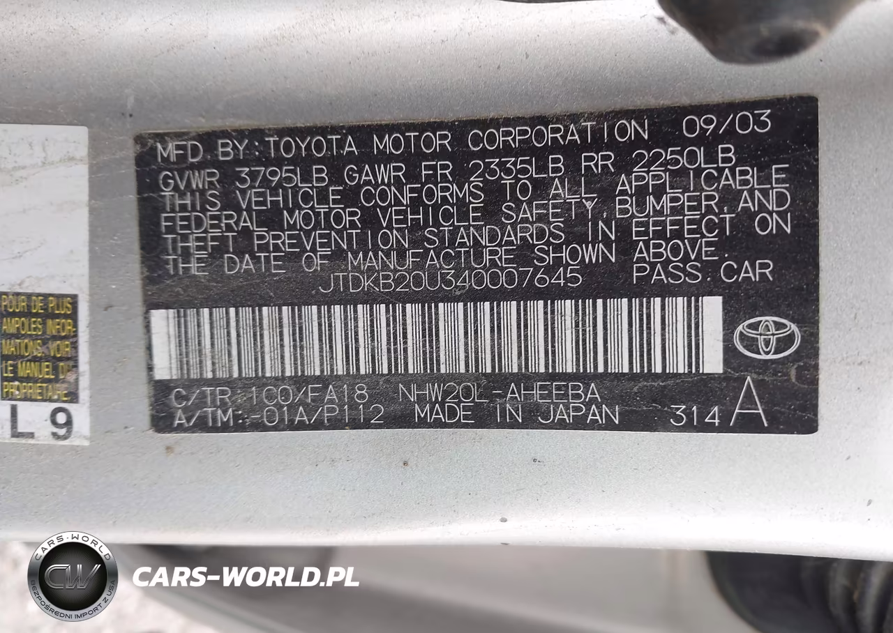 2004 Toyota Prius VIN:JTDKB20U340007645 - 9