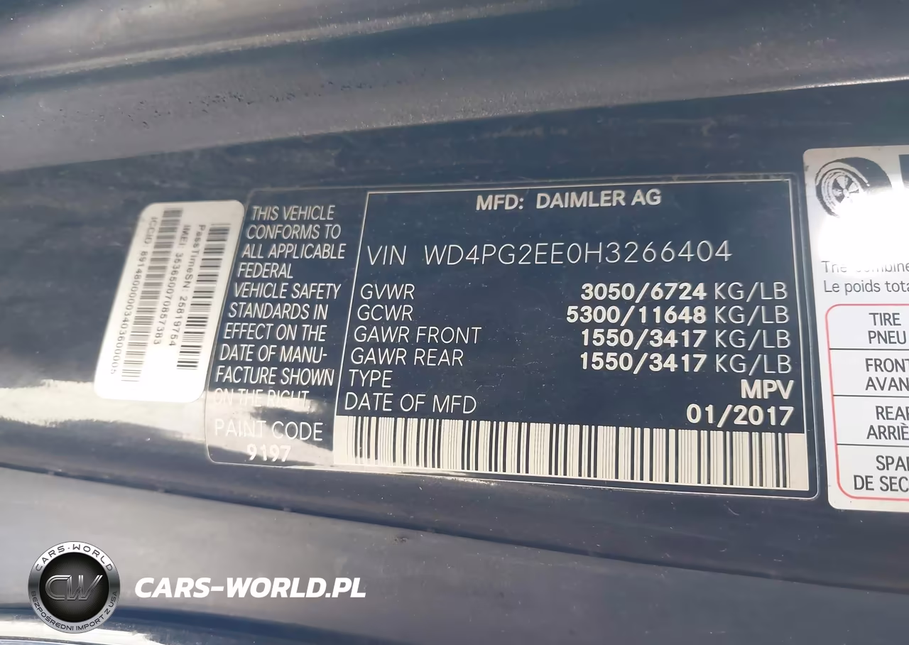 2017 Mercedes-Benz Metris VIN:WD4PG2EE0H3266404 - 9