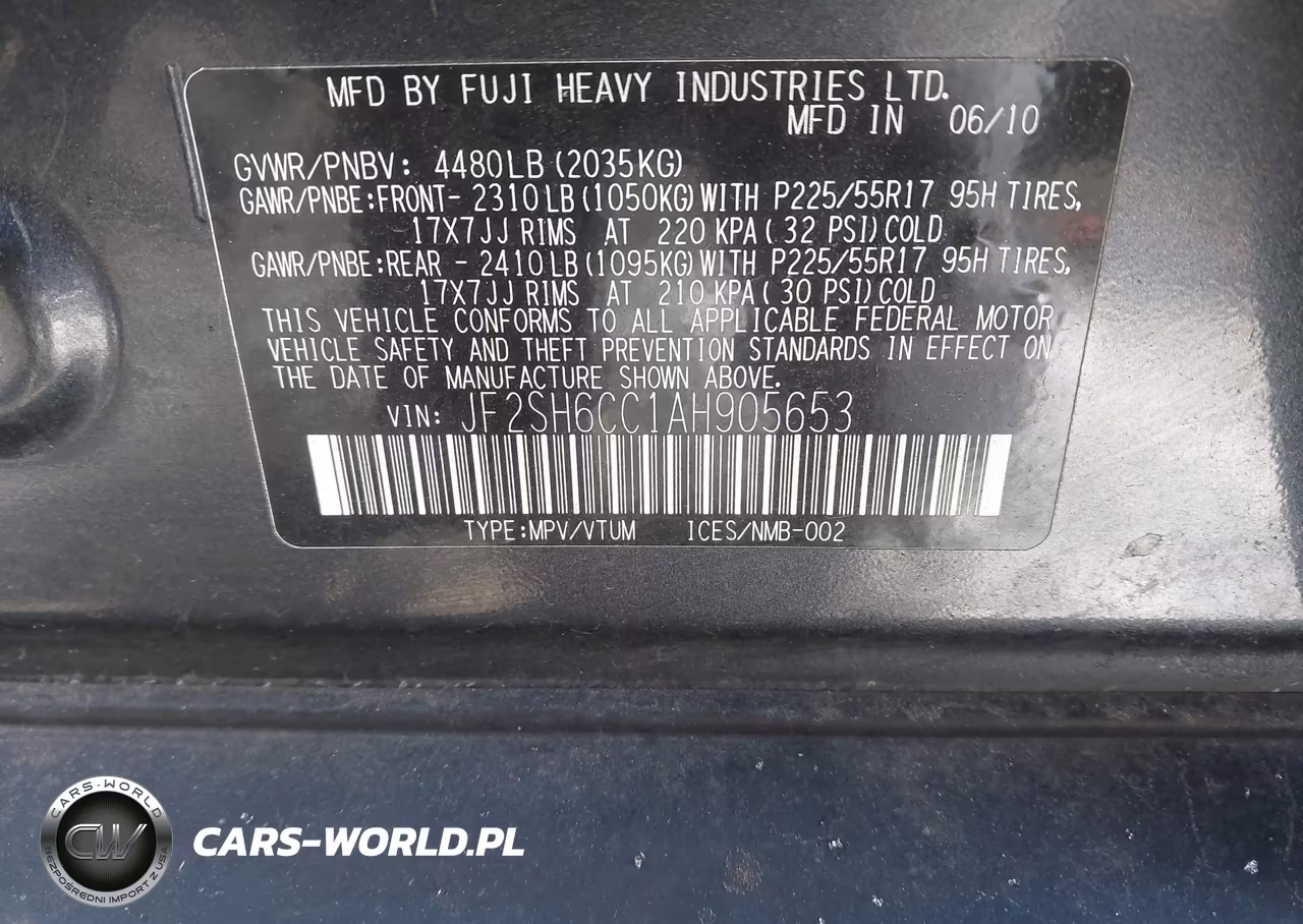 2010 Subaru Forester 2.5X Premium VIN:JF2SH6CC1AH905653 - 9