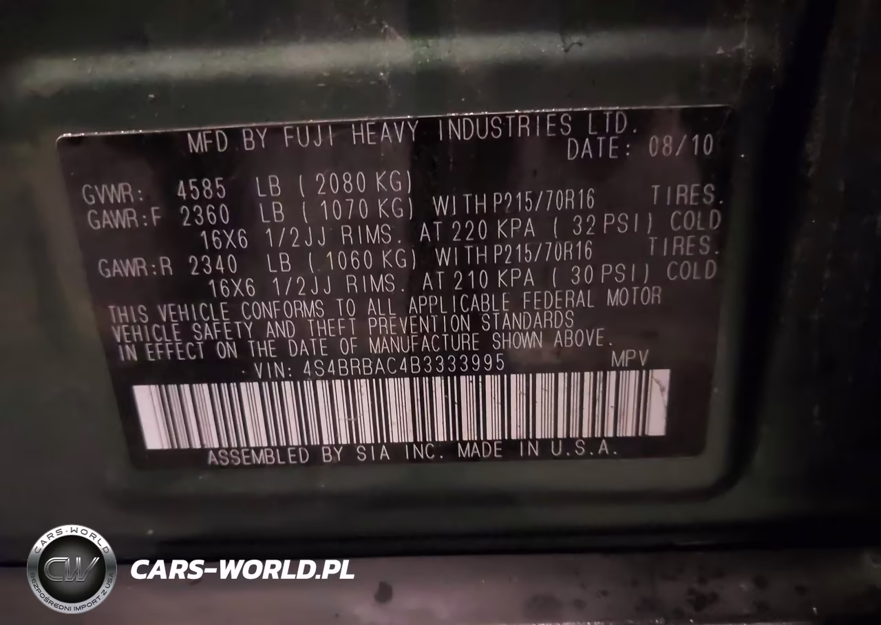 2011 Subaru Outback 2.5I VIN:4S4BRBAC4B3333995 - 9