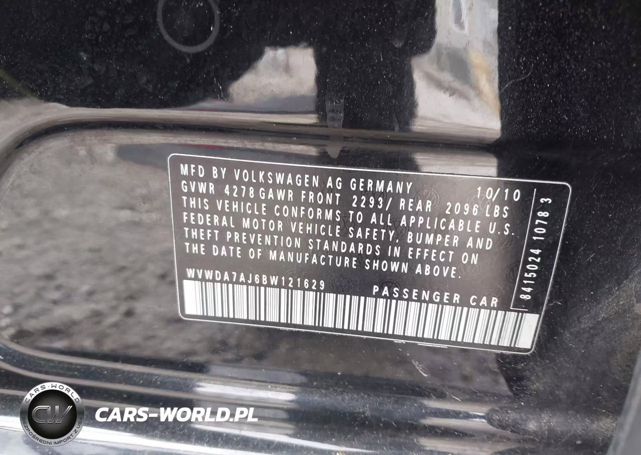 2011 Volkswagen Golf 2.5L 4-Door VIN:WVWDA7AJ6BW121629 - 9