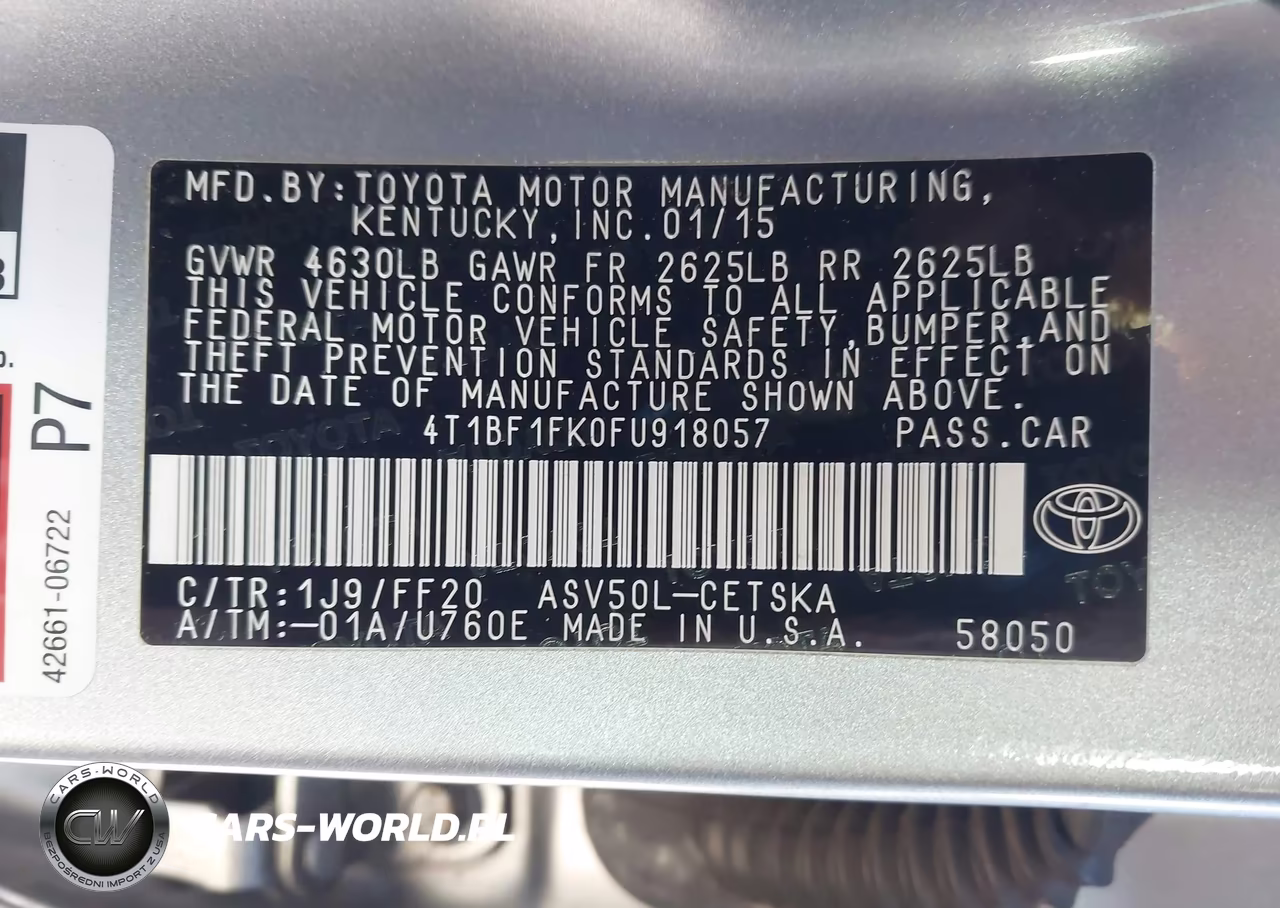 2015 Toyota Camry Se VIN:4T1BF1FK0FU918057 - 9