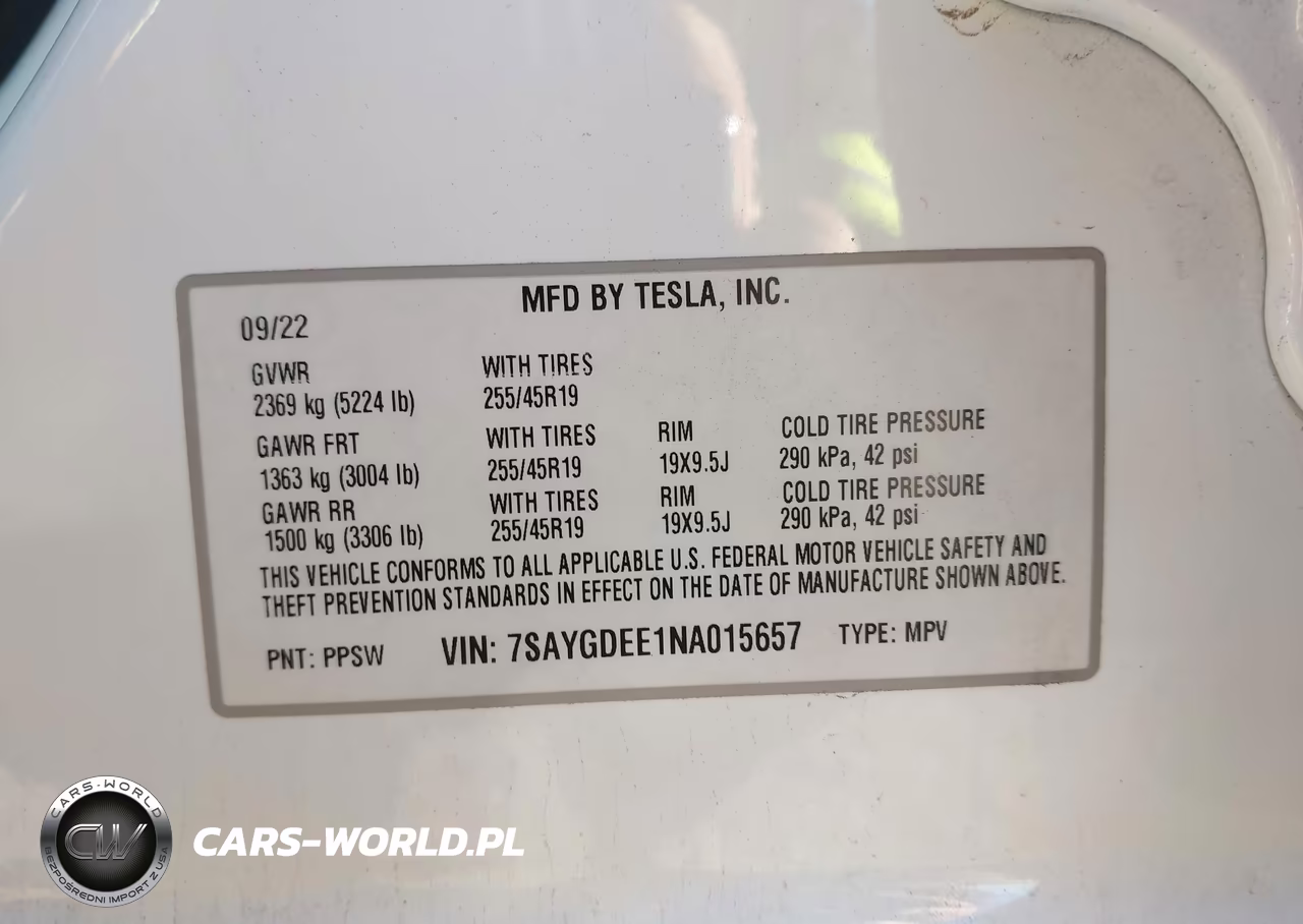 2022 Tesla Model Y Long Range Dual Motor All-Wheel Drive VIN:7SAYGDEE1NA015657 - 9