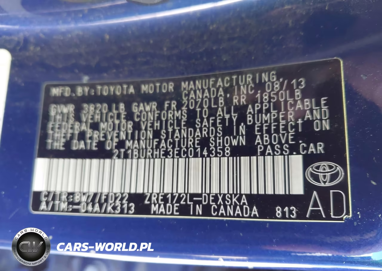 2014 Toyota Corolla S Plus VIN:2T1BURHE3EC014358 - 9