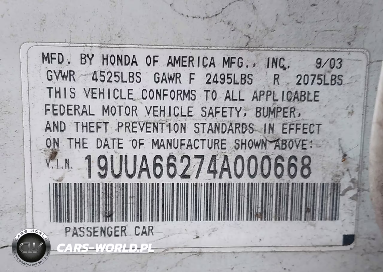 2004 Acura Tl VIN:19UUA66274A000668 - 9