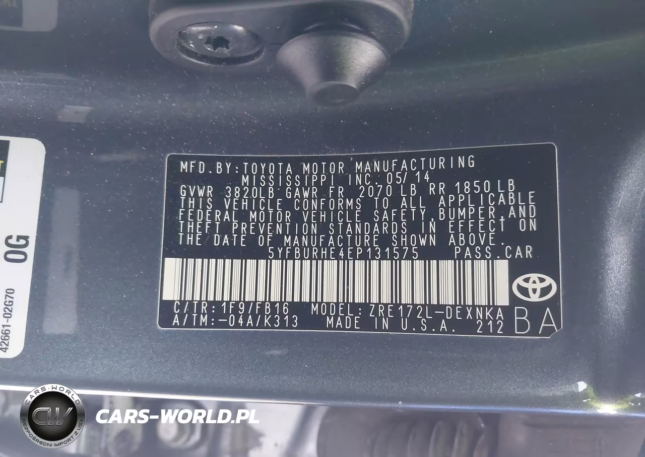 2014 Toyota Corolla Le VIN:5YFBURHE4EP131575 - 9