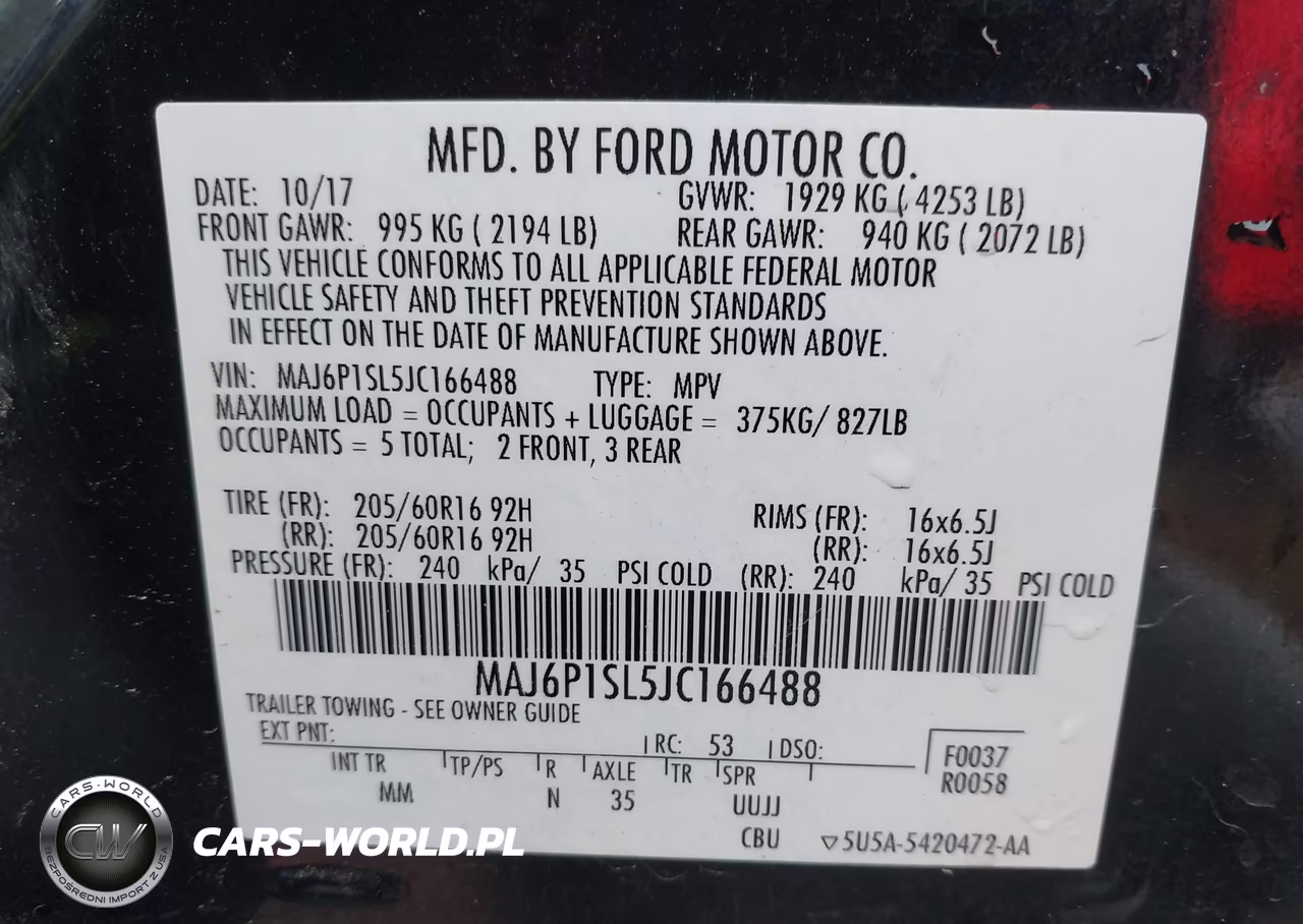 2018 Ford Ecosport S VIN:MAJ6P1SL5JC166488 - 9