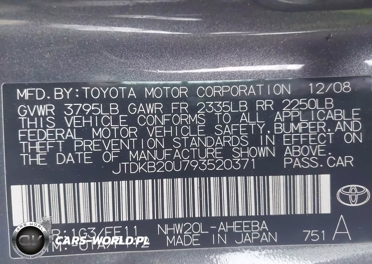 2009 Toyota Prius VIN:JTDKB20U793520371 - 9