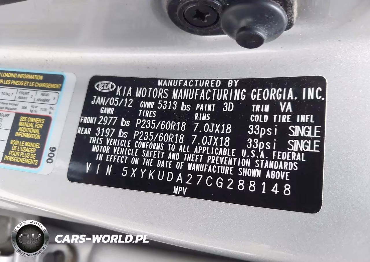 2012 Kia Sorento Ex V6 VIN:5XYKUDA27CG288148 - 9